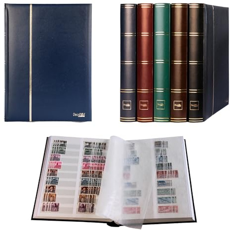 Prophila stockbook stamp album (new) 64 white divided sides, padded blue cover