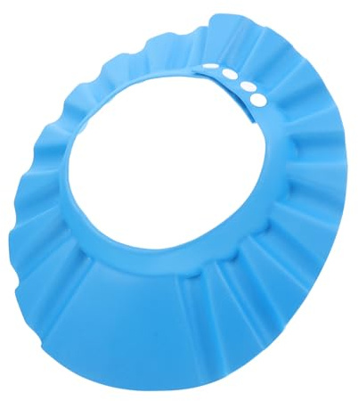VICASKY Babybadehaube aus Eva für Kleinkinder in Blau Verstellbar Schützt Gesicht und Ohren Beim Haarewaschen und Baden Langlebig und Wasserabweisend