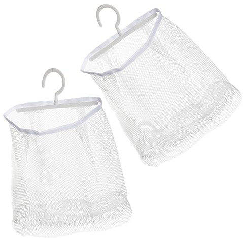 PENIKOKO 2pezzi Borsa Rete Appesa Borsa Portaoggetti Per Bucato Per Smistamento Per Vestiti Mollette e Cosmetici e Salvaspazio Per Casa