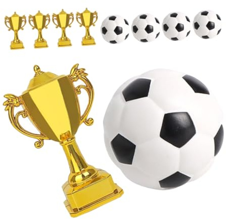 BESPORTBLE 5sets Mini Football Trophy Toppers Soccer Trophy Cake Decorations Birthday Party for Boys and Girls Sports Themed Party