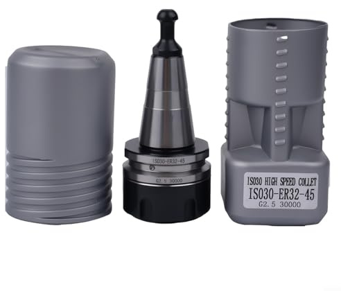 Niceminiwall ISO30 ER32 45L for CNC Tool Holder with Balance Collet and Pull Stud for Milling and Lathe Machines, High Speed 30000RPM Stainless Steel Chuck for Drilling, Grinding and Wo(0)