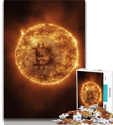 Puzzles Adultes 1000 Bitcoins 1000 pièces pour Adolescents, Jeux stimulants, décoration Murale, Cadeaux d'anniversaire et de Noël Uniques (Taille 38x26cm)