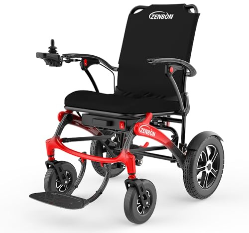 Silla de Ruedas Eléctrica Plegable de Carbono 19,8 kg: Silla de Ruedas Eléctrica Ligera y Plegable con Ruedas Grandes de PU de 30 cm para Todo Tipo de Terrenos Hasta 150 kg
