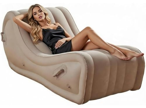 Sofá Sexual Inflable con Bomba Eléctrica Automática – Muebles BDSM & Bondage para Parejas – Cojín de Posicionamiento/Rampa de Cama Erótica – Juegos SM para Adultos Mujeres & Hombres