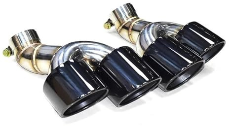 Endrohrblenden Auspuffblenden Quad Carbon Fiber Auto Auspuffblende Für A6 A7 C8 2020+ Schalldämpfer Spitze Auspuffanlage Düse Endrohr Spitzen(Schwarz)