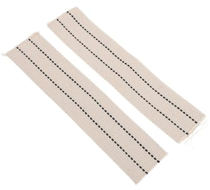Mikinona Mèches Plates en Coton 22 Cm pour Lampe à Huile et Lanterne à Pétrole, Lot de 2 Pièces, Mèche de Remplacement pour Bougies Chauffe-Plat, Compatibles Éclairage Camping