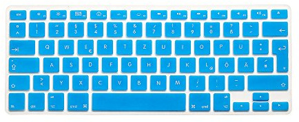 System-S Silikon Tastaturschutz Tastaturabdeckung QWERTZ Deutsche Tastatur Abdeckung Schutz für MacBook Pro 13 15 17 iMac MacBook Air 13 in Türkis