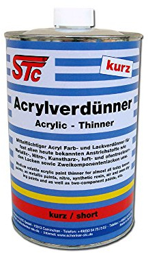 STC 2K Acrylverdünnung kurz 1L – Farbverdünner & Lackverdünner | Acrylverdünner, 2K Acryl Verdünnung – lösemittelhaltig – Flasche