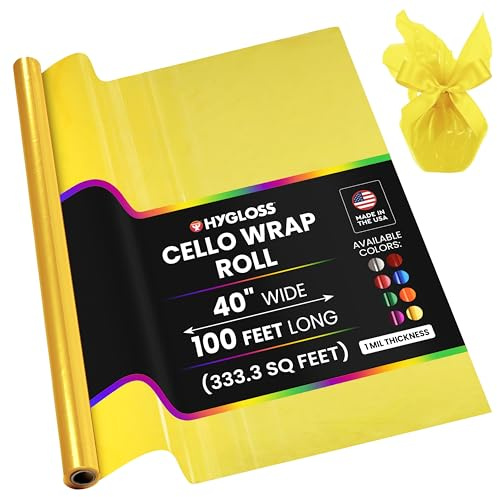 Hygloss Cellophan Geschenkpapier Rolle gelb
