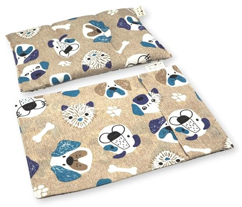 TERMOSAK Saco térmico de semillas de soja y lavanda, 37x25, cojín térmico microondas/congelador, compresa calor/frío, alta duración de producto. (012, 37x25+Funda)