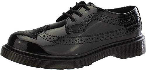 Dr. Martens Unisex Kinder 3989 J Derbys, Schwarze Lacklampe 001