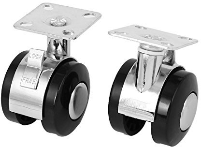 Aexit 41mm Dia Plastic Twin Wheel 38mmx38mm Square Top Plate Swivel Brake Caster 2pcs (e068d9337dc35395fe098fd0f76e20bb)
