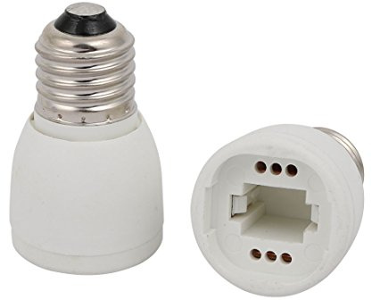 Aexit 2 unids E27 a G24 Extensor Adaptador Convertidor de lámpara Bulbo (model: Q3477IIVI-2255RV) Socket Holder