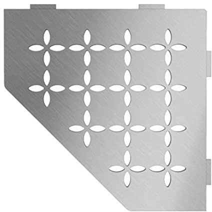 Schlüter Shelf (Edelstahl gebürstet) | Ideal für geflieste Wände, florales Design, Edelstahlmaterial, gebürstete Edelstahloberfläche – SES2D5EB
