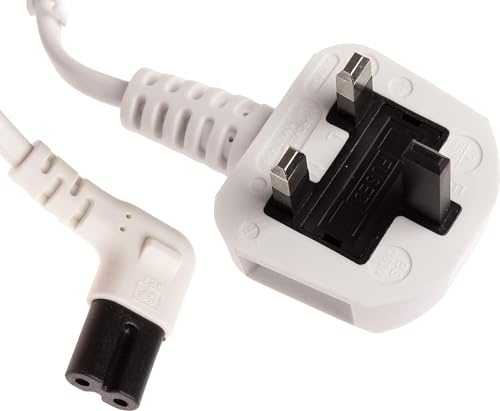 ShaniTech C7 2 Pin Fig 8 3M Right Angle 90 Degree Mains Power Cable Compatible with Printer Laptop Camera Charger TV DVD Samsung HP LG Sony Brother Canon Panasonic Philips