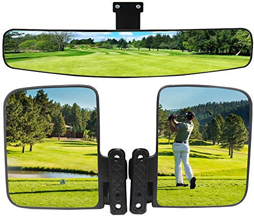 WLOOD Golf Cart Side Mirror and Central Mirror (Golf Cart View Mirrors)