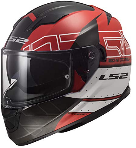 LS2 Helmets Full Face Stream Evo Street Helmet (Black Red - Large)