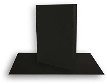 FarbenFroh by GUSTAV NEUSER 400x Faltkarten DIN A7 in Kraftpapier Schwarz - 10,5 x 7,4 cm - Grammatur: 240 g/m² - Kleine Doppelkarten blanko zum Selbstgestalten und Bedrucken
