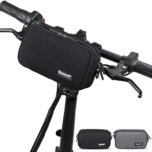 G-raphy Fahrrad Lenkertasche Wasserabweisend Fahrradtasche für Lenker Rahmentasche mit Schultergurt (Schwarz-02)