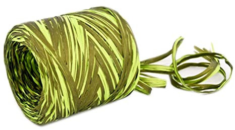 Geschenkband Raffia Bast 2-farbig grün 200 m