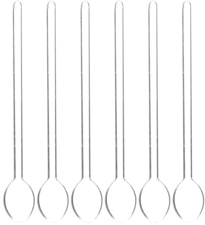 Housoutil Glaslöffel Rühren Glas Löffel, 6stück Latte Macchiato Set Einzeln Verpackt Mischen, Tee Glas Geeignet Für Kleine Tee- Und Zuckerbarparty-