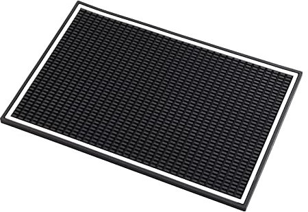 RSTYS Lot de 2 tapis de bar - 45 x 30 cm - Noir - Tapis de séchage épais et durable - Tapis de bar pour bar, restaurant, comptoir à domicile
