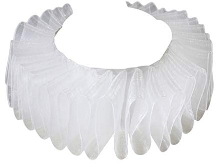Oilmal Chaîne pour femme style élisabéthain Renaissance faux col en mousseline de soie rétro col clown