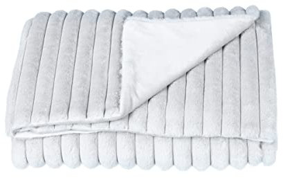 PremiumShop321 Webpelzdecke Wohndecke Kuscheldecke Star Home 150x200 Midas (Silber)