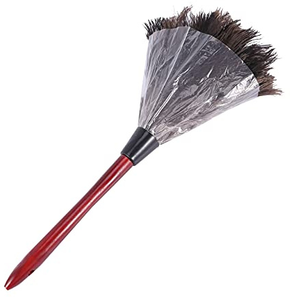KVSERT Plumeau de Nettoyage en Plumes d'autruche - Plumeau en Plumes d'autruche - Plumeau Doux - pour Meubles aux pales d'éventail de Divers travaux - Photo Couleur