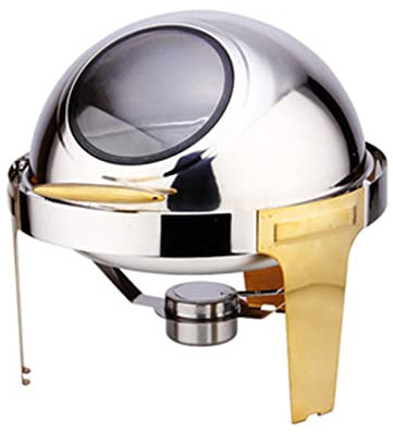 Samnuerly Chafing Food Warmer Roll Top Chafing Dish Edelstahl runde Speisenpfanne hält Speisen Lange warm am besten für Vorspeisen praktisch und praktisch