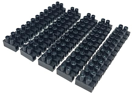 Pack of 5-12 Way 3 Amp Electrical Connector Block Black Terminal Block Electrical Connector Strips
