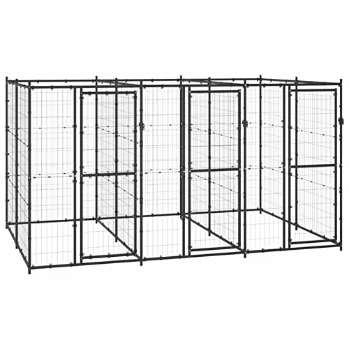 Camerina Outdoor-Hundezwinger Dog House Outdoor Pet Comfort Katzengehege Hundeauslauf DraußEn Tiergehege Stahl 7,26 m²