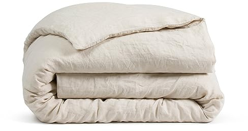 100% Natural Linen Duvet Cover | Bedding Single - Superking | 4 Colours | Belgian French Flax Woven in Portugal | Almond - Double