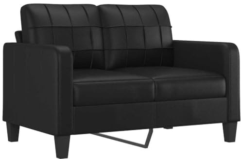 vidaXL Divano a 2 Posti Nero 120 cm in Similpelle