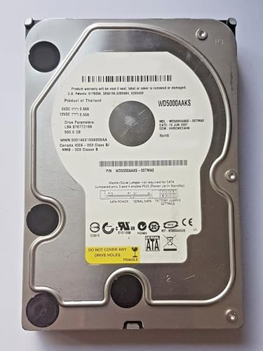 WD5000AAKS-00TMA0 - Disco rigido da 500 GB, 7200 rpm, 16 MB HDD da 3,5
