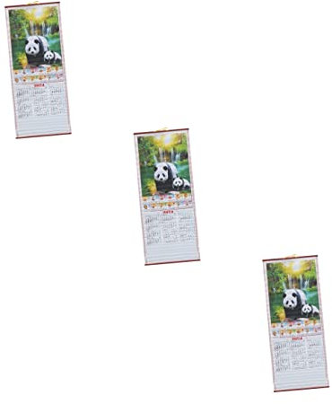STOBOK 3St Jahr des Drachenkalenders chinesischer wandkalender mondkalender das Büro Jahreskalender deko Poster Kalender 2024 Papierkalender Lebensmittel Panda Bambus Wandbehang Geschenk