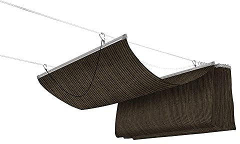 Tenda da Sole Avvolgibile Copertura ombreggiante estensibile a vela ombreggiante, tenda a rullo esterna traspirante resistente allo strappo a vela ondulata a filo scorrevole, per giardino pergolato p