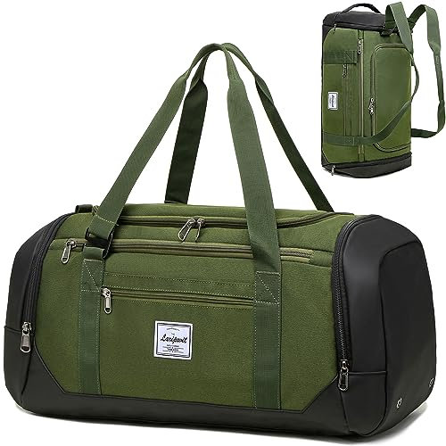 Laripwit Borsa Sportiva da Palestra per Uomo con Scomparto per Scarpe 40L, Verde, 53 cm x 25.4 cm x 25.4 cm