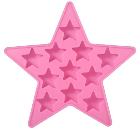 Fünf-Sterne-förmige Silikon-Eiswürfelformer, Lebensmittelqualität Material, einfach zu bedienen für Essbaren Eisstern, für Party, Bar (PINK)