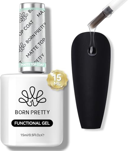 Born Pretty Top Coat Mate Semipermanente 15ML - No Wipe Matte Capa Superior para Uñas de Gel de Larga Duración DIY
