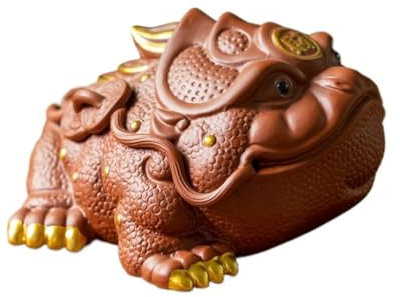 Handgefertigte Statue Lila Sand Tee Haustier Kröte Tee Haustier Tee Zeremonie Dekoration Tee Set Zubehör Meditation Dekoration Wohneinrichtung für Teeliebhaber