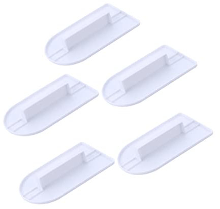 FUNOMOCYA 5pcs Cake Scraper and Fondant Smoother Handle, White Plastic Cream Spatula Set for Baking and Cake Decorating at Home