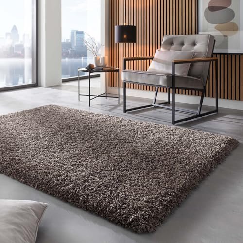 Taracarpet Shaggy Hochflor Langflor Teppich Twilight Luxus Qualität aus Belgien geeignet fürs Wohnzimmer Schlafzimmer und Kinderzimmer 7733 anthrazit 120x170 cm