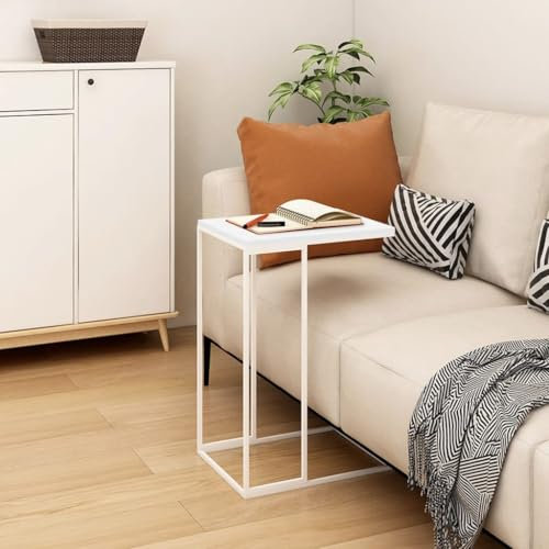ShGaxin Beistelltisch, Kleiner Tisch, Sofatisch, Side Table, Laptop Tisch, Pflanzenhocker, Druckertisch, Telefontisch, Tabletttisch, Sofa Table, Weiß 40x30x59 cm Holzwerkstoff