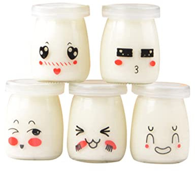 SHOWERORO 10 Pezzi Vasetti Yogurt 100 Ml Coppette Budino Gelatina Bottiglie Latte Resistenti Calore Contenitori Antipasti