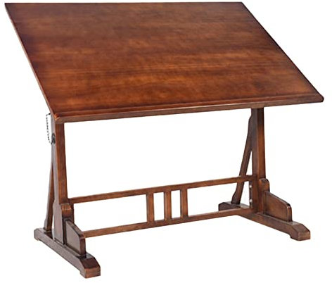 Zeichentische, Zeichentisch, Zeichentisch aus Holz, extragroßer Kunst- und Basteltisch mit neigbarer Tischplatte, Einstellbarer Schreibtischwinkel, für Kunstwerke, Grafikdesign, Lesen und Sc