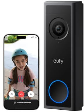 eufy Security Video Doorbell Camera Wireless C30, Live Video Call, 2K FHD, Battery Powered, 16:9 Wide View, Easy Installation, Human and Motion Detection, HomeBase S380 Compatible (Renewed)