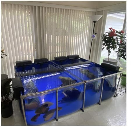 Étang À Poissons Pliable, Grand Aquarium D'arrière-cour Avec Panneau De Visualisation Transparent, Étang Hors Sol D'aquaculture Domestique En Toile PVC For L'élevage De Koï, Irrigation De Jardin(31.5x
