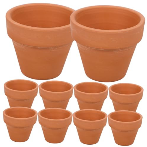 Toddmomy Petits Pots Terre Cuite pour Cactus Et Plantes Grasses Lot de 10 pour Décoration Maison Et Activités Manuelles, Perforés pour Drainage 4,5 x 4 Cm