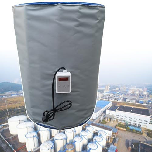 2000W 55-Gal Drum Heater - Adjustable 302°F Silicone Grease Keg Warmer, Industrial Metal Pail Heating Blanket For Honey Barrels & Chemical Drums(Grey)